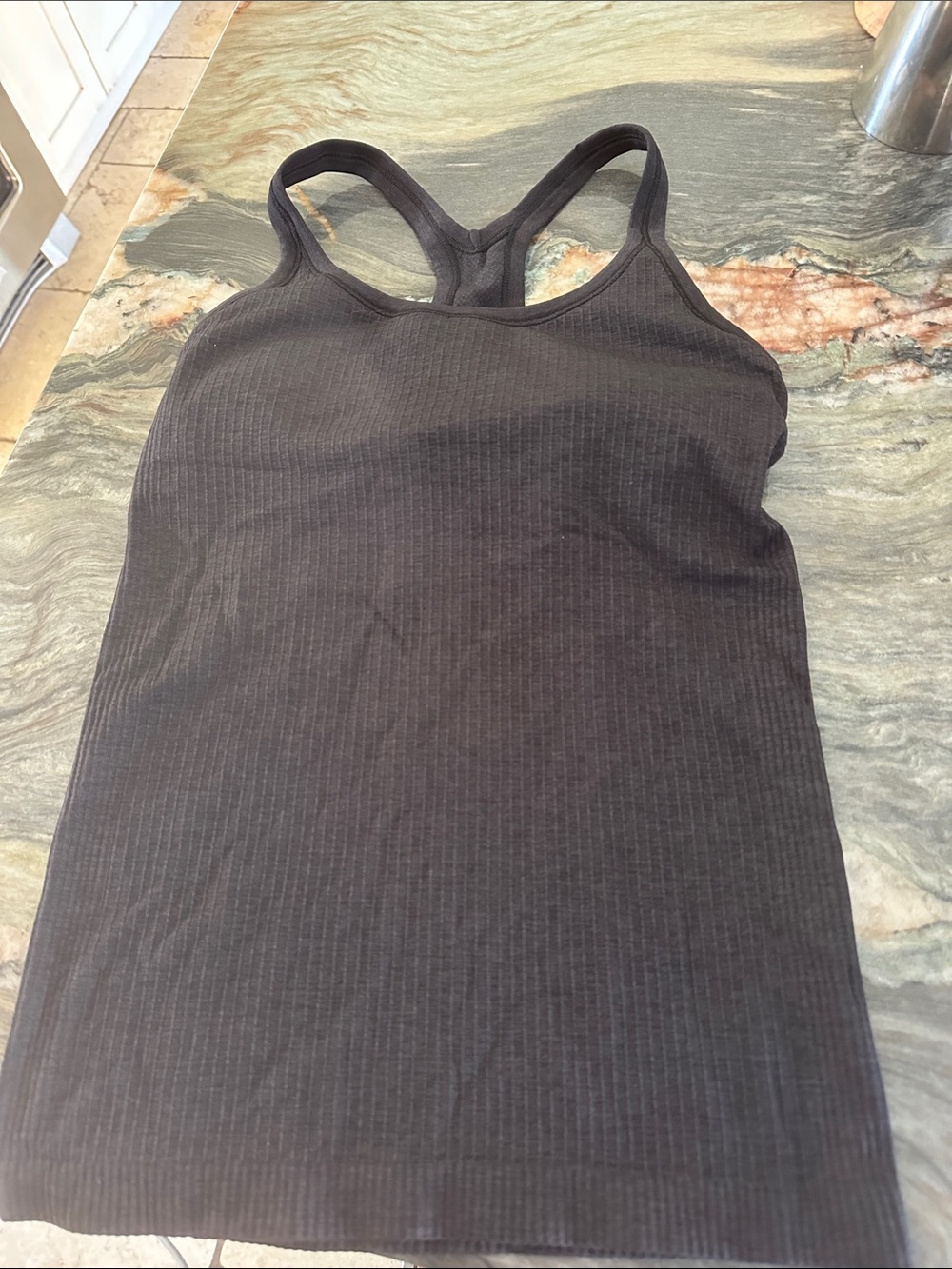 Lululemon Dark Gray Ribbed Racerback Tank Top - Size 6
